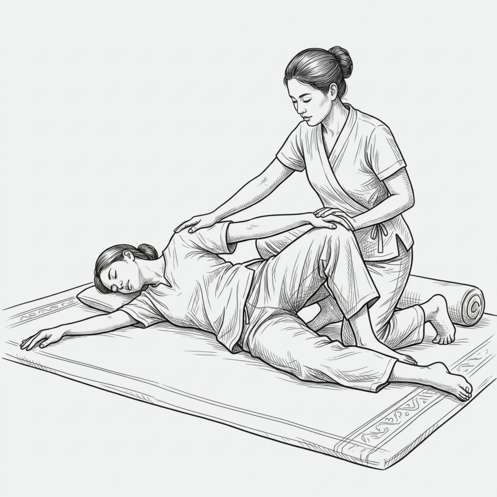 Thai Massage Köniz – Therapeutin bei traditioneller Behandlung im Tree Sala Spa